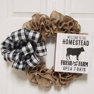 Farmhouse buffalo plaid bow